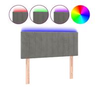 vidaXL Cabecero tapizado con luces LED Terciopelo gris claro 80x5x78/88 cm