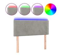 vidaXL Cabecero con Luces LED Cabecero de Cama Cabezal Tapizado para Cama Individual Mueble Dormitorio Interior Terciopelo Gris Claro 80x5x78/88 cm