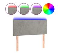 vidaXL Cabecero con Luces LED Cabecero de Cama Cabezal Tapizado para Cama Individual Mueble Dormitorio Interior Terciopelo Gris Claro 90x5x78/88 cm