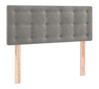 vidaXL Cabecero con LED de Terciopelo Gris Claro 90x5x78/88 cm