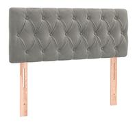 vidaXL Cabecero con LED de Terciopelo Gris Claro 90x7x78/88 cm