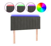 vidaXL Cabecero con Luces LED Cabecero de Cama Cabezal Tapizado para Cama Individual Mueble Dormitorio Interior Terciopelo Gris Oscuro 100x5x78/88 cm