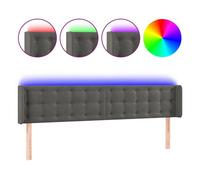Vidaxl cabecero con led de terciopelo gris oscuro 203x16x78/88 cm
