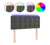 vidaXL Cabecero con Luces LED Cabecero de Cama Cabezal Tapizado para Cama Individual Mueble Dormitorio Interior Terciopelo Gris Oscuro 90x5x78/88 cm