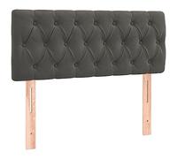 vidaXL Cabecero con Luces LED Cabecero de Cama Cabezal Tapizado para Cama Individual Mueble Dormitorio Interior Terciopelo Gris Oscuro 90x7x78/88 cm