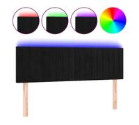 Vidaxl cabecero con led de terciopelo negro 144x5x78/88 cm