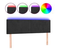 vidaXL Cabecero con LED de Terciopelo Negro 144x5x78/88 cm