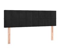 vidaXL Cabecero con LED de Terciopelo Negro 144x5x78/88 cm