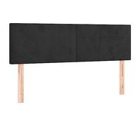 vidaXL Cabecero con LED de Terciopelo Negro 144x5x78/88 cm