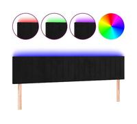 Vidaxl cabecero con led de terciopelo negro 180x5x78/88 cm