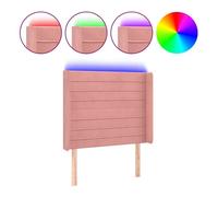 Vidaxl cabecero con led de terciopelo rosa 103x16x118/128 cm