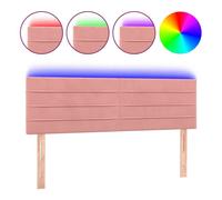 vidaXL Cabecero con Luces LED Cabecero de Cama Cabezal Tapizado para Cama de Matrimonio Mueble Dormitorio Interior Terciopelo Rosa 144x5x78/88 cm