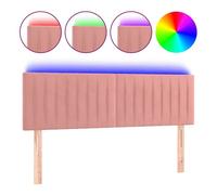 Vidaxl cabecero con led de terciopelo rosa 144x5x78/88 cm