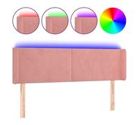 Vidaxl cabecero con led de terciopelo rosa 147x16x78/88 cm