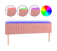 vidaXL Cabecero con Luces LED Cabecero de Cama Cabezal Tapizado para Cama de Matrimonio Mueble Dormitorio Interior Terciopelo Rosa 200x5x78/88 cm