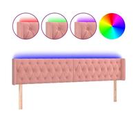 Vidaxl cabecero con led de terciopelo rosa 203x16x78/88 cm