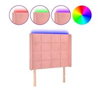 Vidaxl cabecero con led de terciopelo rosa 83x16x118/128 cm
