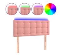vidaXL Cabecero con Luces LED Cabecero de Cama Cabezal Tapizado para Cama Individual Mueble Dormitorio Interior Terciopelo Rosa 90x5x78/88 cm