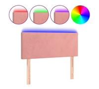 vidaXL Cabecero con Luces LED Cabecero de Cama Cabezal Tapizado para Cama Individual Mueble Dormitorio Interior Terciopelo Rosa 90x5x78/88 cm