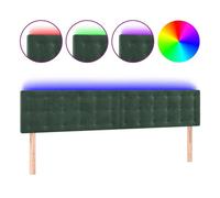 vidaXL Cabecero con Luces LED Cabecero de Cama Cabezal Tapizado para Cama de Matrimonio Mueble Dormitorio de Terciopelo Verde Oscuro 180x5x78/88 cm