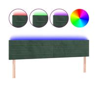 Vidaxl cabecero con led de terciopelo verde oscuro 180x5x78/88 cm