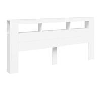 Cabecero Con Led Madera De Ingeniería Blanco 220x18,5x103,5 Cm Vidaxl