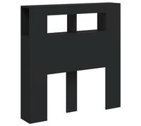 vidaXL Cabecero con LED Madera de ingeniería Negro 100x18,5x103,5 cm