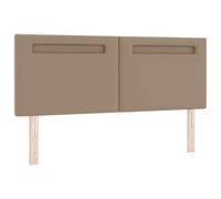 vidaXL Cabecero con Luces de Tiras LED Manual Capuchino 144 cm PVC, Cabecero Moderno para Cama, Rectangular, Ajustable, Durable, con LED y diseño de Pared, Ideal para Cualquier hogar