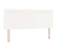 vidaXL cabecero Ajustable en Altura Luces LED Tira construcción de Madera Natural Acabado Blanco diseño montado en la Pared Muebles contemporáneos Elegantes 160 cm Accesorios Modernos