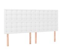 vidaXL Cabecero con Luces LED Cabecero de Cama Cabezal Tapizado para Cama de Matrimonio Mueble Dormitorio Cuero Sintético Blanco 160x5x118/128 cm