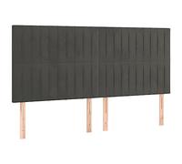 vidaXL Cabecero con Luces LED Cabecero de Cama Cabezal Tapizado para Cama de Matrimonio Mueble Dormitorio Terciopelo Gris Oscuro 160x5x118/128 cm