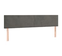 vidaXL Cabecero con Luces LED Cabecero de Cama Cabezal Tapizado para Cama de Matrimonio Mueble Dormitorio Interior Terciopelo Gris Oscuro 200x5x78/88 cm