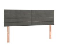 vidaXL Cabecero con Luces LED Cabecero de Cama Cabezal Tapizado para Cama de Matrimonio Mueble Dormitorio Interior Terciopelo Gris Oscuro 144x5x78/88 cm