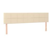vidaXL Cabecero con Luces LED Cabecero de Cama Cabezal Tapizado para Cama de Matrimonio Mueble Dormitorio Interior Tela Color Crema 180x5x78/88 cm