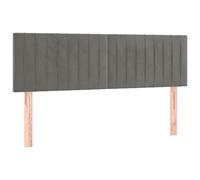 vidaXL Cabecero con Luces LED Cabecero de Cama Cabezal Tapizado para Cama de Matrimonio Mueble Dormitorio Interior Terciopelo Gris Claro 144x5x78/88 cm