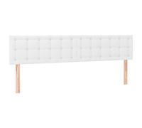 vidaXL Cabecero con Luces LED Cabecero de Cama Cabezal Tapizado para Cama de Matrimonio Mueble Dormitorio Cuero Sintético Blanco 160x5x78/88 cm