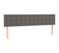 vidaXL Cabecero con Luces LED Cabecero de Cama Cabezal Tapizado para Cama de Matrimonio Mueble Dormitorio Cuero Sintético Gris 180x5x78/88 cm