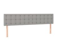 vidaXL Cabecero con Luces LED Cabecero de Cama Cabezal Tapizado para Cama de Matrimonio Mueble Dormitorio de Tela Gris Claro 180x5x78/88 cm