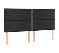 vidaXL Cabecero con Luces LED Cabecero de Cama Cabezal Tapizado para Cama de Matrimonio Mueble Dormitorio Cuero Sintético Negro 180x5x118/128 cm