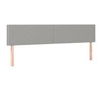 vidaXL Cabecero con Luces LED Cabecero de Cama Cabezal Tapizado para Cama de Matrimonio Mueble Dormitorio Interior Tela Gris Claro 180x5x78/88 cm