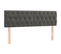 Cabecero Con Led De Terciopelo Gris Oscuro 160x7x78/88 Cm Vidaxl
