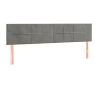 vidaXL Cabecero con Luces LED Cabecero de Cama Cabezal Tapizado para Cama de Matrimonio Mueble Dormitorio Interior Terciopelo Gris Claro 160x5x78/88 cm