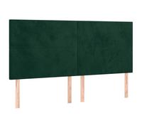 Vidaxl cabecero con luces led terciopelo verde oscuro 160x5x118/128 cm