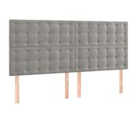 Vidaxl cabecero con luces led terciopelo gris claro 180x5x118/128 cm