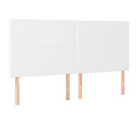 vidaXL Cabecero con Luces LED Cabecero de Cama Cabezal Tapizado para Cama de Matrimonio Mueble Dormitorio Cuero Sintético Blanco 200x5x118/128 cm