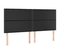 vidaXL Cabecero con Luces LED Cabecero de Cama Cabezal Tapizado para Cama de Matrimonio Mueble Dormitorio Cuero Sintético Negro 180x5x118/128 cm