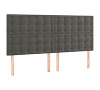 vidaXL Cabecero con Luces LED Cabecero de Cama Cabezal Tapizado para Cama de Matrimonio Mueble Dormitorio Interior Terciopelo Gris Oscuro 200x5x118/128 cm
