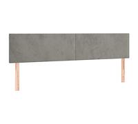 vidaXL Cabecero con Luces LED Cabecero de Cama Cabezal Tapizado para Cama de Matrimonio Mueble Dormitorio Interior Terciopelo Gris Claro 200x5x78/88 cm