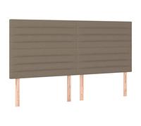 vidaXL Cabecero con Luces LED Cabecero de Cama Cabezal Tapizado para Cama de Matrimonio Mueble Dormitorio Tela Gris Taupe 200x5x118/128 cm