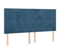 vidaXL Cabecero con Luces LED Cabecero de Cama Cabezal Tapizado para Cama de Matrimonio Mueble Dormitorio Terciopelo Azul Oscuro 160x5x118/128 cm
